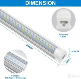 img 1 attached to CNSUNWAY LIGHTING 2FT LED Shop Light: 20W, 2400LM, 5000K Daylight T8 Fixture - High Output, Linkable Shop Lights for Room, Garage, Workshop, Under Cabinet (2 Pack)