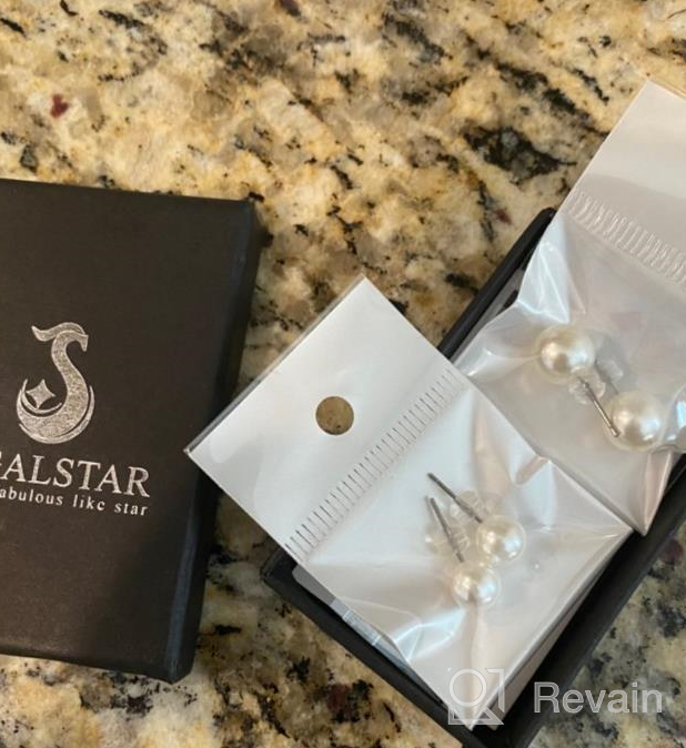 img 1 attached to Jugalstar Pearl Stud Earrings: Hypoallergenic 4mm-12mm Freshwater 🌸 Pearl Ear Rings for Women - Perfect Bridesmaids Gifts review by Cindy Jones