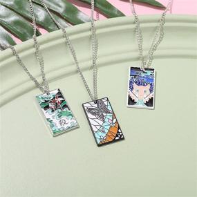 img 1 attached to 🗡️ Demon Slayer Tanjiro Necklace Pendant - Kimetsu No Yaiba Anime Hanafuda Necklace - Stylish Cosplay Jewelry for Women and Girls