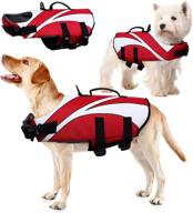 🐶 idomik dog life jacket vest - ripstop floatation lifesaver for dogs, reflective safety swimsuit preserver with adjustable life coat and rescue handle - ideal for small, medium & large dogs - perfect for swimming, surfing, boating логотип