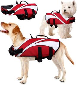 img 4 attached to 🐶 IDOMIK Dog Life Jacket Vest - Ripstop Floatation Lifesaver for Dogs, Reflective Safety Swimsuit Preserver with Adjustable Life Coat and Rescue Handle - Ideal for Small, Medium & Large Dogs - Perfect for Swimming, Surfing, Boating