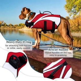 img 3 attached to 🐶 IDOMIK Dog Life Jacket Vest - Ripstop Floatation Lifesaver for Dogs, Reflective Safety Swimsuit Preserver with Adjustable Life Coat and Rescue Handle - Ideal for Small, Medium & Large Dogs - Perfect for Swimming, Surfing, Boating