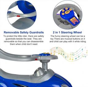 img 1 attached to 3-In-1 ChromeWheels Push Car For Toddlers W/ Guardrail, Handle & Horn, Music - Blue