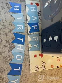 img 7 attached to 78 шт., комплект украшений на 1 день рождения для мальчиков с коробками для воздушных шаров, короной, баннером с днем ​​рождения и баннером на стульчике для первого дня рождения ребенка