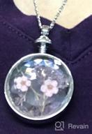 img 1 attached to Dried Pressed Purple Flower Necklace | Heart & Round Glass Pendant | Women's & Girl's Fashion Necklace review by Angie Gonzalez