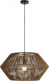 img 3 attached to Add A Rustic Touch To Your Space With Rivet Pendant Light - Natural Material Construction, Bulb Included!