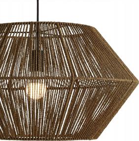 img 2 attached to Add A Rustic Touch To Your Space With Rivet Pendant Light - Natural Material Construction, Bulb Included!