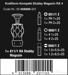 img 3 attached to Wera 05008886001 Kraftform Kompakt Stubby RA 4 Screwdriver Set with Bit Magazine, 6 Pieces