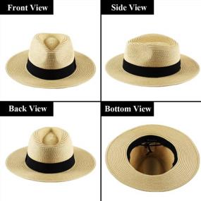 img 3 attached to Защищайтесь от солнца в стильной соломенной шляпе UPF50+ для женщин — соломенно-желтая B03