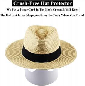 img 1 attached to Защищайтесь от солнца в стильной соломенной шляпе UPF50+ для женщин — соломенно-желтая B03