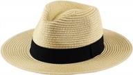 stay sun safe with stylish upf50+ panama straw hat for women - b03 straw yellow logo