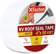 xfasten rv repair tape, white, 4-inches by 50-foot, weatherproof rv rubber roof patch tape for rv repair, window, vent, boat sealing, and camper roof leaks logo