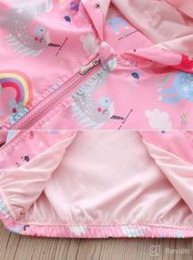 img 1 attached to Kids Hooded Spring Zip Unicorn Cartoon Jackets: Girls' Pink Light Outwear with Flamingo Windbreaker for Toddlers