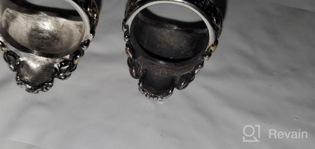 img 1 attached to Jude Jewelers Stainless Steel Gothic Skull Vintage Masonic Biker Ring: A Statement Piece for Bold Style and Edge review by Louis Loebis