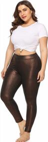 img 3 attached to Cresay Women'S Plus Size Glistening Stretchy Leggings Relaxed Sport Long Lounge Pants