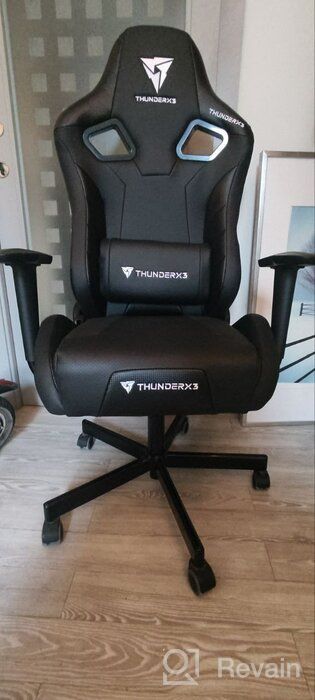 img 2 attached to 💺 ThunderX3 XC3 Gaming Chair - Azure Blue Faux Leather/Textile Upholstery review by Anastazja Socha ᠌