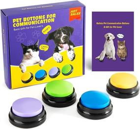 img 4 attached to 🐶 Kafka Recordable Dog Buttons for Communication and Pet Training - 20 Second Record & Playback Buzzer, Funny Gift Set for Cat, Dog, Office, Home Game - 4 Pack