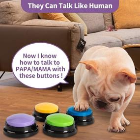 img 2 attached to 🐶 Kafka Recordable Dog Buttons for Communication and Pet Training - 20 Second Record & Playback Buzzer, Funny Gift Set for Cat, Dog, Office, Home Game - 4 Pack