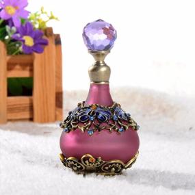 img 1 attached to YUFENG Vintage Crystal Perfume Bottle 25Ml In Elegant Purple