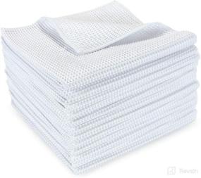img 4 attached to Arkwright 12-Pack of Microfiber Waffle Cloths - Ideal for Countertop Cleaning, Window Washing, Auto Detailing, Dusting (16 x 16 Inch, White)
