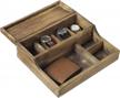 organize your accessories with mygift rustic burnt wood watch display case and valet storage jewelry box organizer for men & women logo