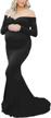 oqc maternity gown cross v neck ruched long sleeve maxi photography dress for women elegant fitted logo