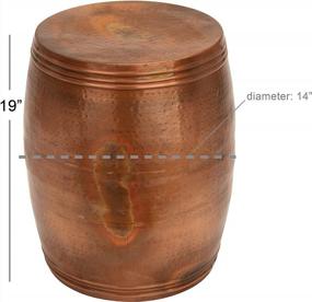 img 1 attached to Stunning Copper Accent Table With Hammered Aluminum Design - Deco 79 Cylinder Table, 14" X 14" X 19