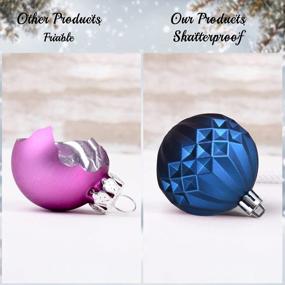 img 1 attached to Assorted Shatterproof Christmas Ornament Set - 111-Pack Royal Blue Xmas Seasonal Hanging Pendants For Tree Decoration, Holiday Parties And Indoor Decorations - Luxurious Gift Package