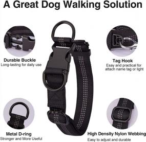 img 2 attached to Reflective Dog Collar - Durable Pet Collar Soft Neoprene Padded Comfortable - Adjustable Nylon Dog Collars Thick Wide With Quick Release Buckle For Medium Large Dogs Outdoor Walking Running Hiking