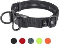 reflective dog collar - durable pet collar soft neoprene padded comfortable - adjustable nylon dog collars thick wide with quick release buckle for medium large dogs outdoor walking running hiking logo