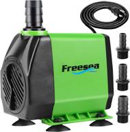 freesea 800gph fountain submersible water pump: whisper quiet aquarium pump with adjustable 45w power, ideal for small pond, fish tank, waterfall, outdoor use, hydroponics - includes 3 nozzles and 10ft high lift logo