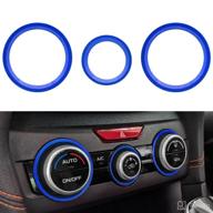 🔵 enhance your subaru's interior with mochent ac climate control knob outer ring covers - subaru crosstrek 2018-2023, forester 2019-2022, impreza 2017-2022 - blue, air condition switch volume control trim - premium subaru car accessories logo