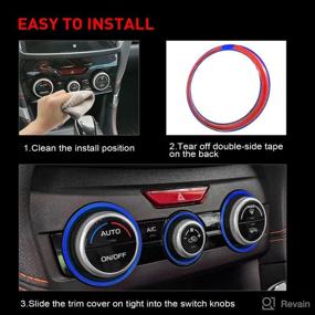 img 1 attached to 🔵 Enhance Your Subaru's Interior with MOCHENT AC Climate Control Knob Outer Ring Covers - Subaru Crosstrek 2018-2023, Forester 2019-2022, Impreza 2017-2022 - Blue, Air Condition Switch Volume Control Trim - Premium Subaru Car Accessories