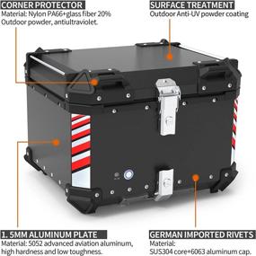 img 3 attached to Woshider 48L Motorcycle Top Case: Upgraded Version with Heat Preservation & Refrigeration – 5052 Aluminum Alloy, Motorbike Trunk Storage Tail