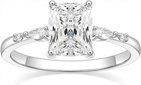 img 4 attached to Stunning TIGRADE Cubic Zirconia Engagement Ring Perfect For Weddings And Anniversaries - Available In All Sizes!