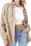 findthy womens leather vintage 0003 beige l women's clothing and coats, jackets & vests logo