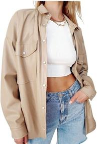 img 4 attached to FindThy Womens Leather Vintage 0003 Beige L Women's Clothing and Coats, Jackets & Vests