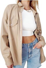 img 3 attached to FindThy Womens Leather Vintage 0003 Beige L Women's Clothing and Coats, Jackets & Vests