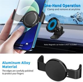 img 3 attached to 📱 Metal Phone Clamp for Magnetic Car Mount | Nicwea Phone Clip | Easily Removable | Ultra Durable | Compatible with iPhone, Samsung, LG, Sony | Black | Compatible with Phone Cases