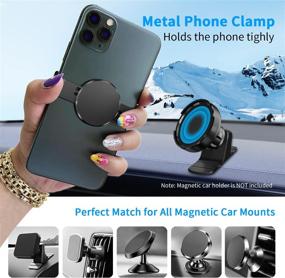 img 2 attached to 📱 Metal Phone Clamp for Magnetic Car Mount | Nicwea Phone Clip | Easily Removable | Ultra Durable | Compatible with iPhone, Samsung, LG, Sony | Black | Compatible with Phone Cases