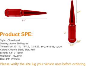 img 2 attached to 24 Pcs Spike Lug Nuts 1/2-20 Solid Steel 4 Tires & Wheels