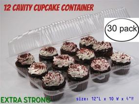 img 3 attached to 🧁 30-Pack of Plastic Cupcake Boxes with 12 Compartments - Disposable Cupcake Containers - Set of 12 Containers - 30 Sets Available