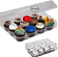 🧁 30-pack of plastic cupcake boxes with 12 compartments - disposable cupcake containers - set of 12 containers - 30 sets available логотип