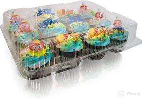 img 1 attached to 🧁 30-Pack of Plastic Cupcake Boxes with 12 Compartments - Disposable Cupcake Containers - Set of 12 Containers - 30 Sets Available