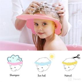 img 2 attached to 🛀 Adjustable Silicone Baby Shower Cap: Protecting Eyes and Ears During Bath Time - Pink
