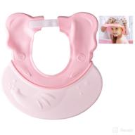 🛀 adjustable silicone baby shower cap: protecting eyes and ears during bath time - pink logo