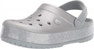 ✨ stylish and sparkling: crocs crocband printed glitter white footwear logo