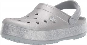 img 4 attached to ✨ Stylish and Sparkling: Crocs Crocband Printed Glitter White Footwear