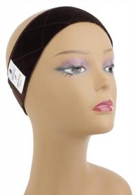 img 4 attached to Brown Velvet Wig Grip Band - Adjustable MainBasics Headband
