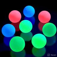 🌟 glow in the dark ceiling balls: 8 piece stress relief set with sticky, relaxing & fun qualities for teenagers and adults - pink, yellow, blue, green, 1.8 inch size logo